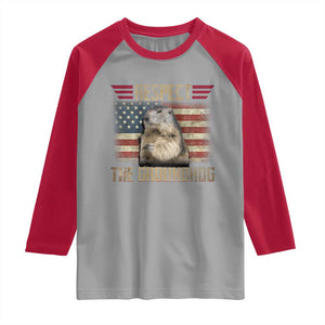 Groundhog Meteorology Raglan Shirt Respect The Groundhog Woodchuck Photo GroundHog Day TS02 Sport Gray Red Print Your Wear