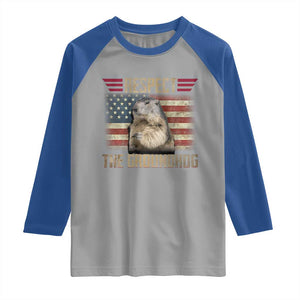 Groundhog Meteorology Raglan Shirt Respect The Groundhog Woodchuck Photo GroundHog Day TS02 Sport Gray Royal Print Your Wear