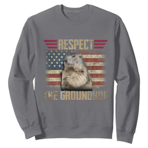 Groundhog Meteorology Sweatshirt Respect The Groundhog Woodchuck Photo GroundHog Day TS02 Charcoal Print Your Wear