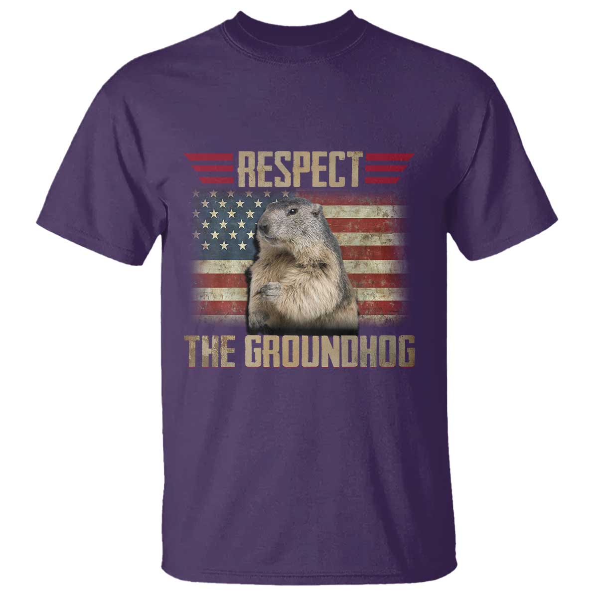 Groundhog Meteorology T Shirt Respect The Groundhog Woodchuck Photo GroundHog Day TS02 Purple Print Your Wear