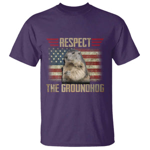 Groundhog Meteorology T Shirt Respect The Groundhog Woodchuck Photo GroundHog Day TS02 Purple Print Your Wear