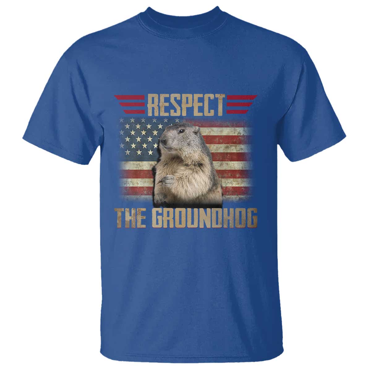 Groundhog Meteorology T Shirt Respect The Groundhog Woodchuck Photo GroundHog Day TS02 Royal Blue Print Your Wear