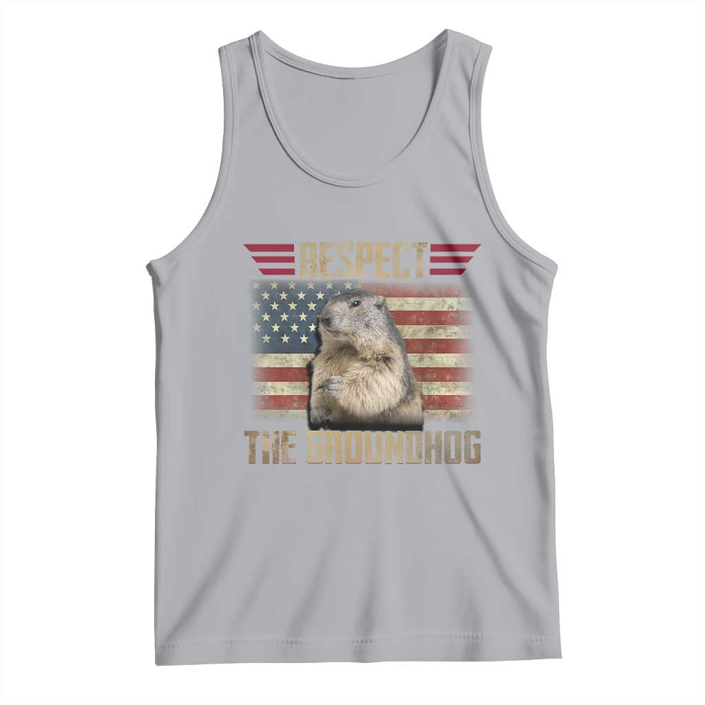 Groundhog Meteorology Tank Top Respect The Groundhog Woodchuck Photo GroundHog Day TS02 Athletic Heather Print Your Wear