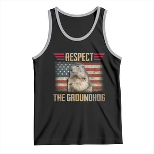 Groundhog Meteorology Tank Top Respect The Groundhog Woodchuck Photo GroundHog Day TS02 Black Athletic Heather Print Your Wear