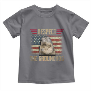 Groundhog Meteorology Toddler T Shirt Respect The Groundhog Woodchuck Photo GroundHog Day TS02 Charcoal Print Your Wear