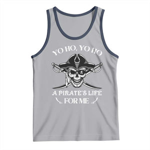 Funny Pirate Skull Tank Top Yo Ho Life For Me Buccaneer Freebooter TS02 Athletic Heather Navy Print Your Wear