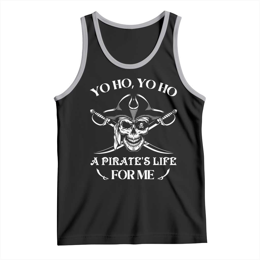 Funny Pirate Skull Tank Top Yo Ho Life For Me Buccaneer Freebooter TS02 Black Athletic Heather Print Your Wear