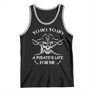 Funny Pirate Skull Tank Top Yo Ho Life For Me Buccaneer Freebooter TS02 Black Athletic Heather Print Your Wear