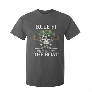 Funny Pirate T Shirt For Kid Rule #1 Don't Fall Off The Boat Cruise Party Gift - PrintYourWear Size: 2T Color: Dark Heather