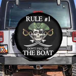 Funny Pirate Spare Tire Cover Rule #1 Don't Fall Off The Boat Cruise Party Gift - PrintYourWear Diameter: 26 inches Camera Hole Size: No hole