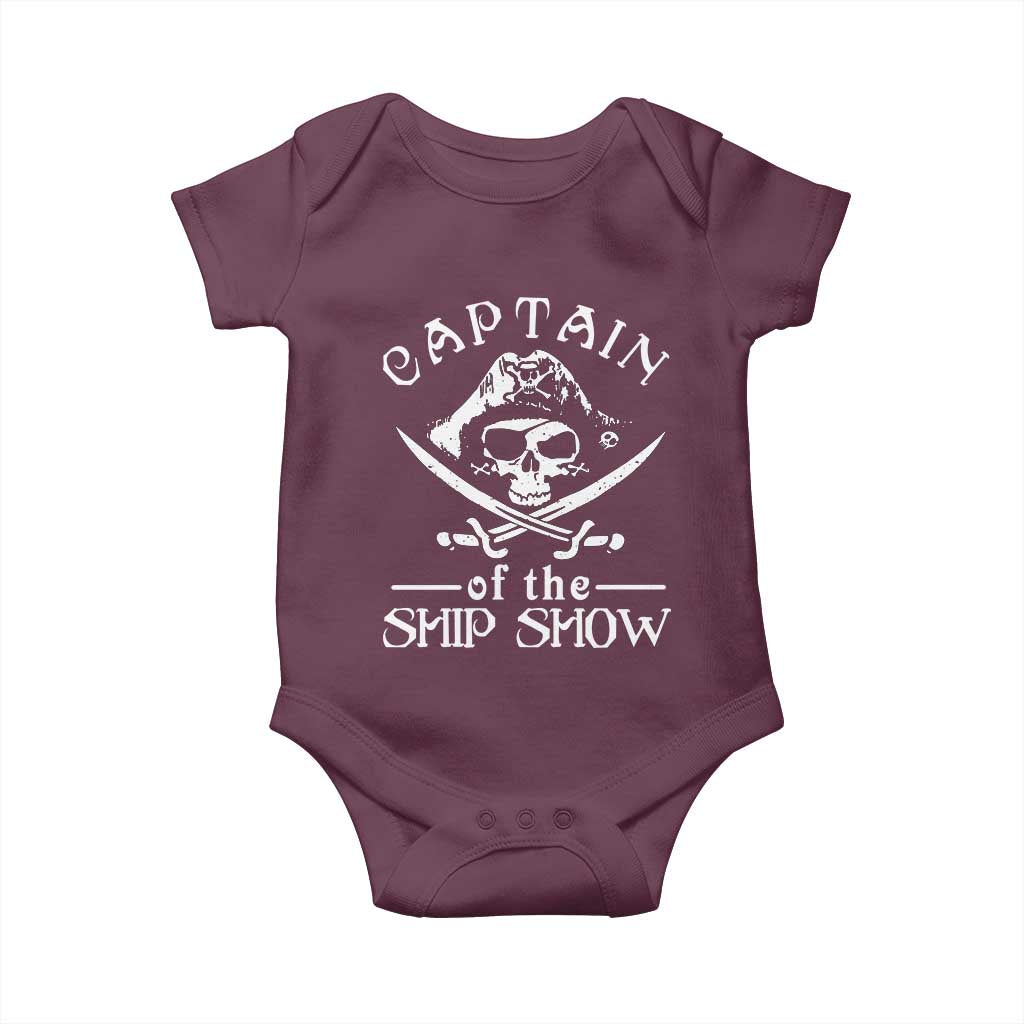 Funny Pirate Baby Onesie Captain Ship Show Boater Boating Captain TS02 Maroon Print Your Wear