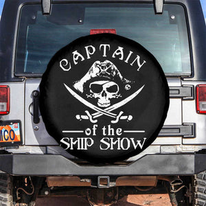 Funny Pirate Spare Tire Cover Captain Ship Show Boater Boating Captain TS02 No hole Black Print Your Wear