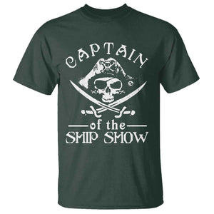 Funny Pirate T Shirt Captain Ship Show Boater Boating Captain TS02 Dark Forest Green Print Your Wear