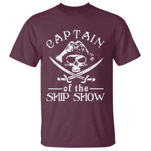 Funny Pirate T Shirt Captain Ship Show Boater Boating Captain TS02 Maroon Print Your Wear