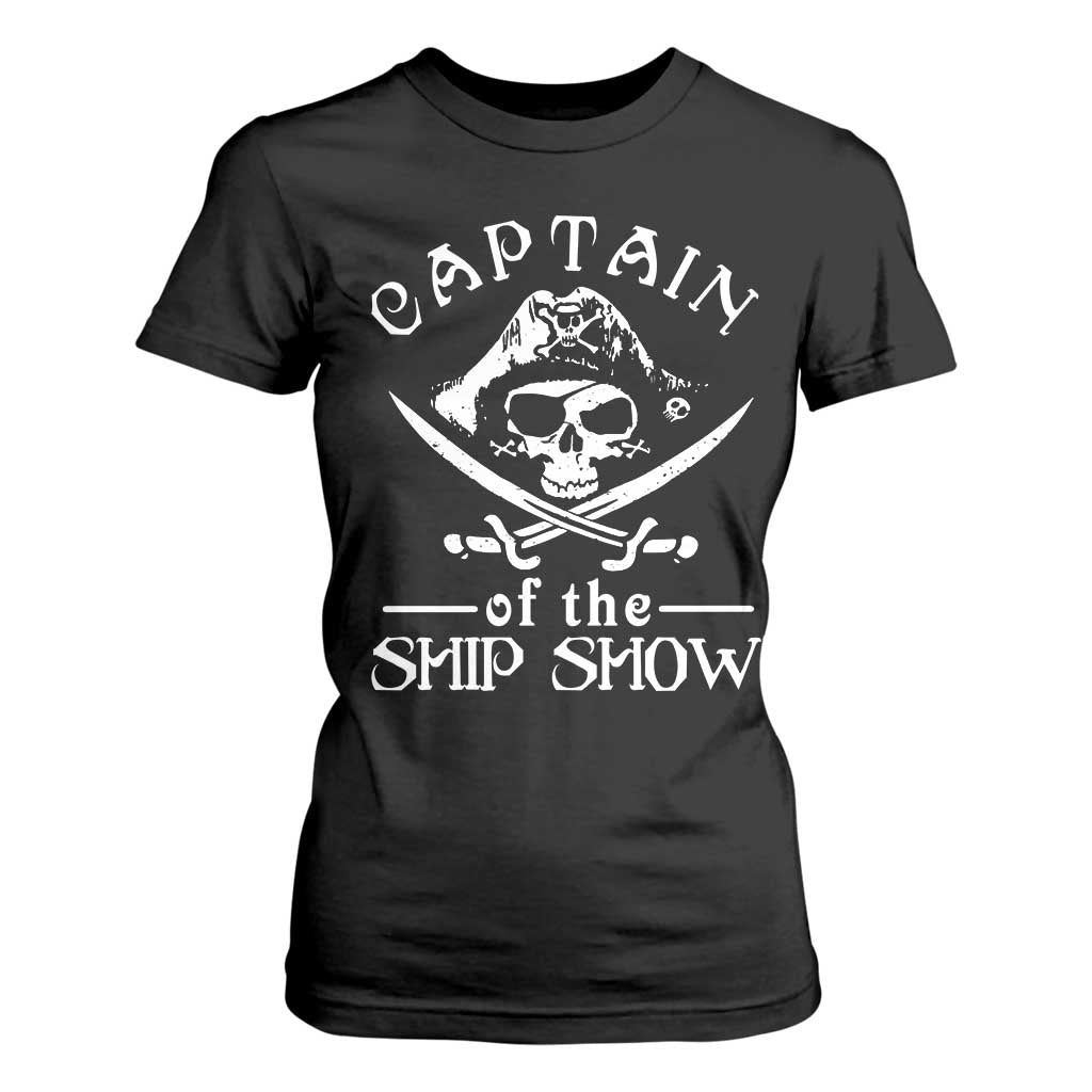 Funny Pirate T Shirt For Women Captain Ship Show Boater Boating Captain TS02 Black Print Your Wear
