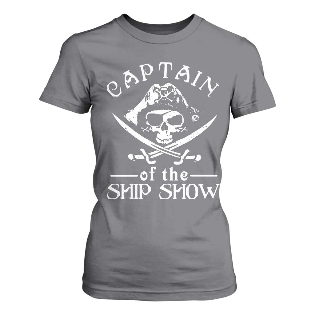 Funny Pirate T Shirt For Women Captain Ship Show Boater Boating Captain TS02 Charcoal Print Your Wear