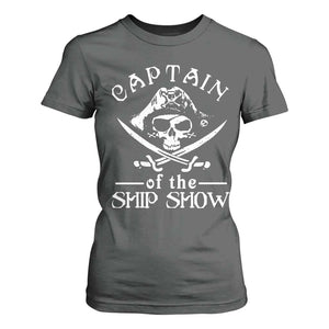 Funny Pirate T Shirt For Women Captain Ship Show Boater Boating Captain TS02 Dark Heather Print Your Wear