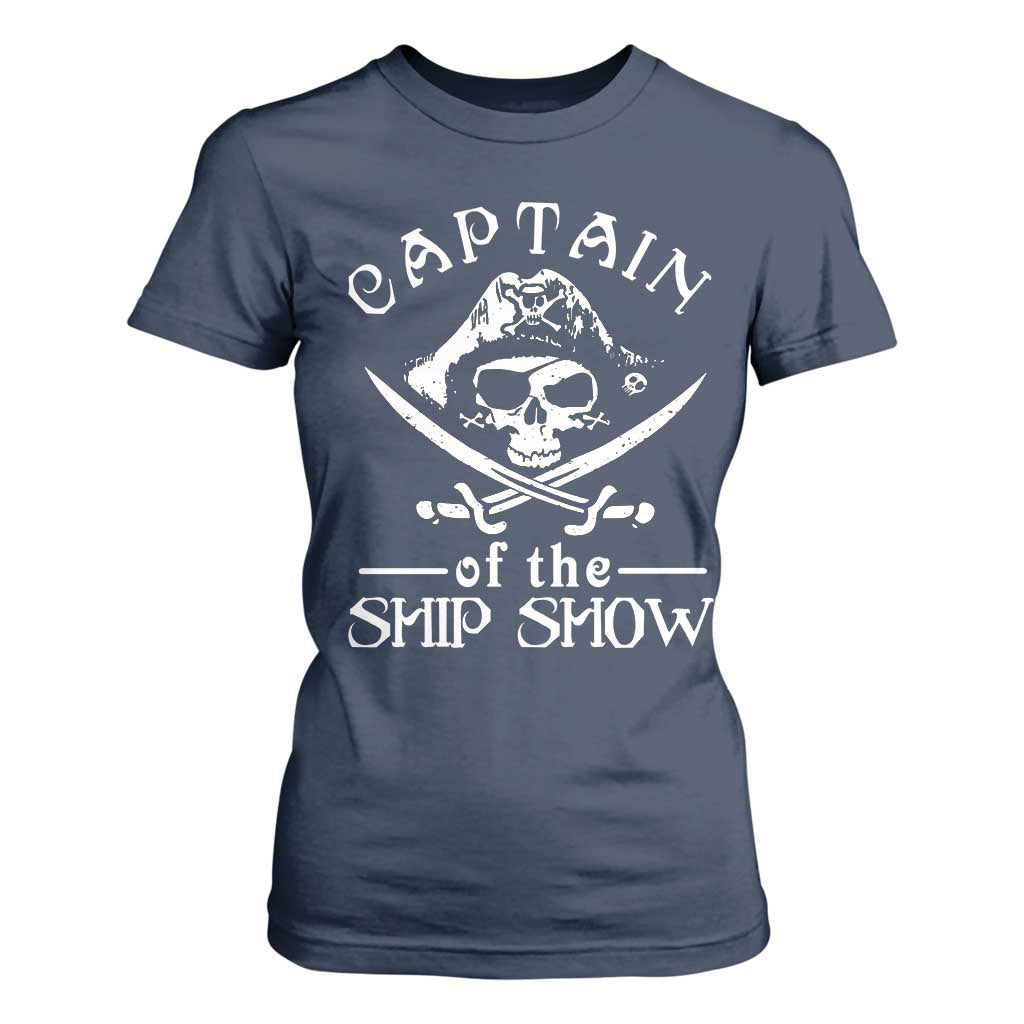 Funny Pirate T Shirt For Women Captain Ship Show Boater Boating Captain TS02 Navy Print Your Wear