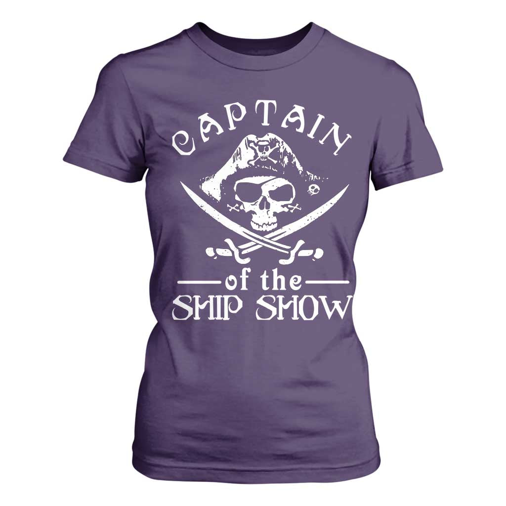 Funny Pirate T Shirt For Women Captain Ship Show Boater Boating Captain TS02 Purple Print Your Wear