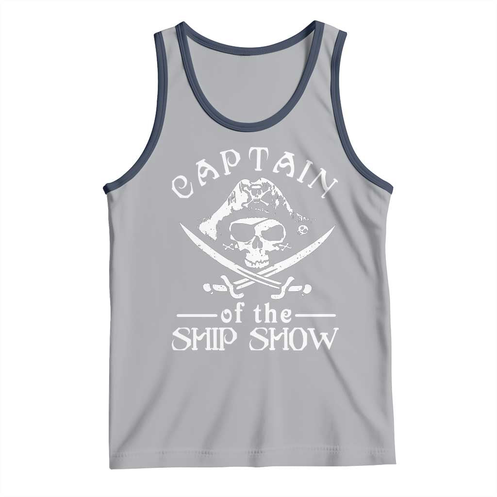 Funny Pirate Tank Top Captain Ship Show Boater Boating Captain TS02 Athletic Heather Navy Print Your Wear