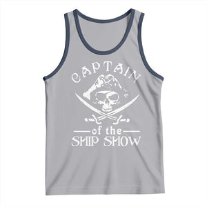 Funny Pirate Tank Top Captain Ship Show Boater Boating Captain TS02 Athletic Heather Navy Print Your Wear