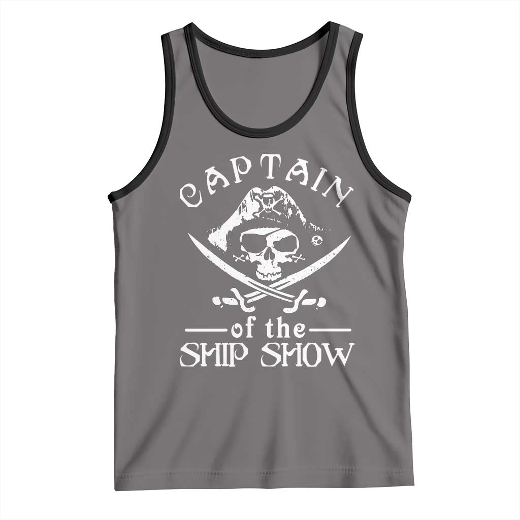Funny Pirate Tank Top Captain Ship Show Boater Boating Captain TS02 Deep Heather Black Print Your Wear