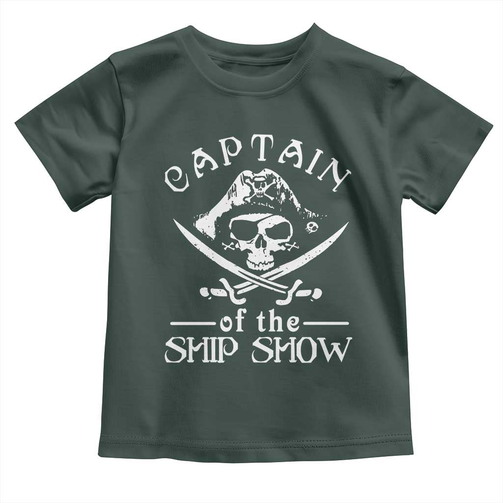 Funny Pirate Toddler T Shirt Captain Ship Show Boater Boating Captain TS02 Dark Forest Green Print Your Wear