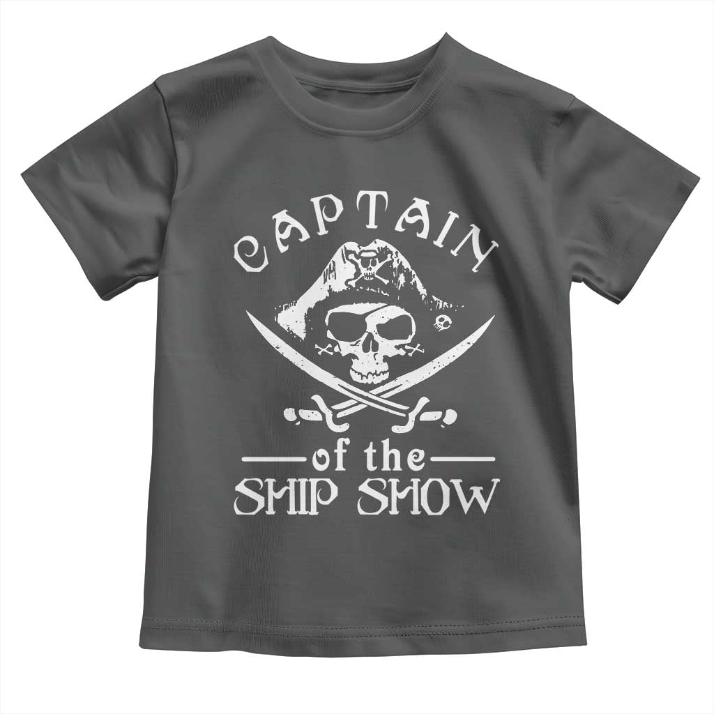 Funny Pirate Toddler T Shirt Captain Ship Show Boater Boating Captain TS02 Dark Heather Print Your Wear