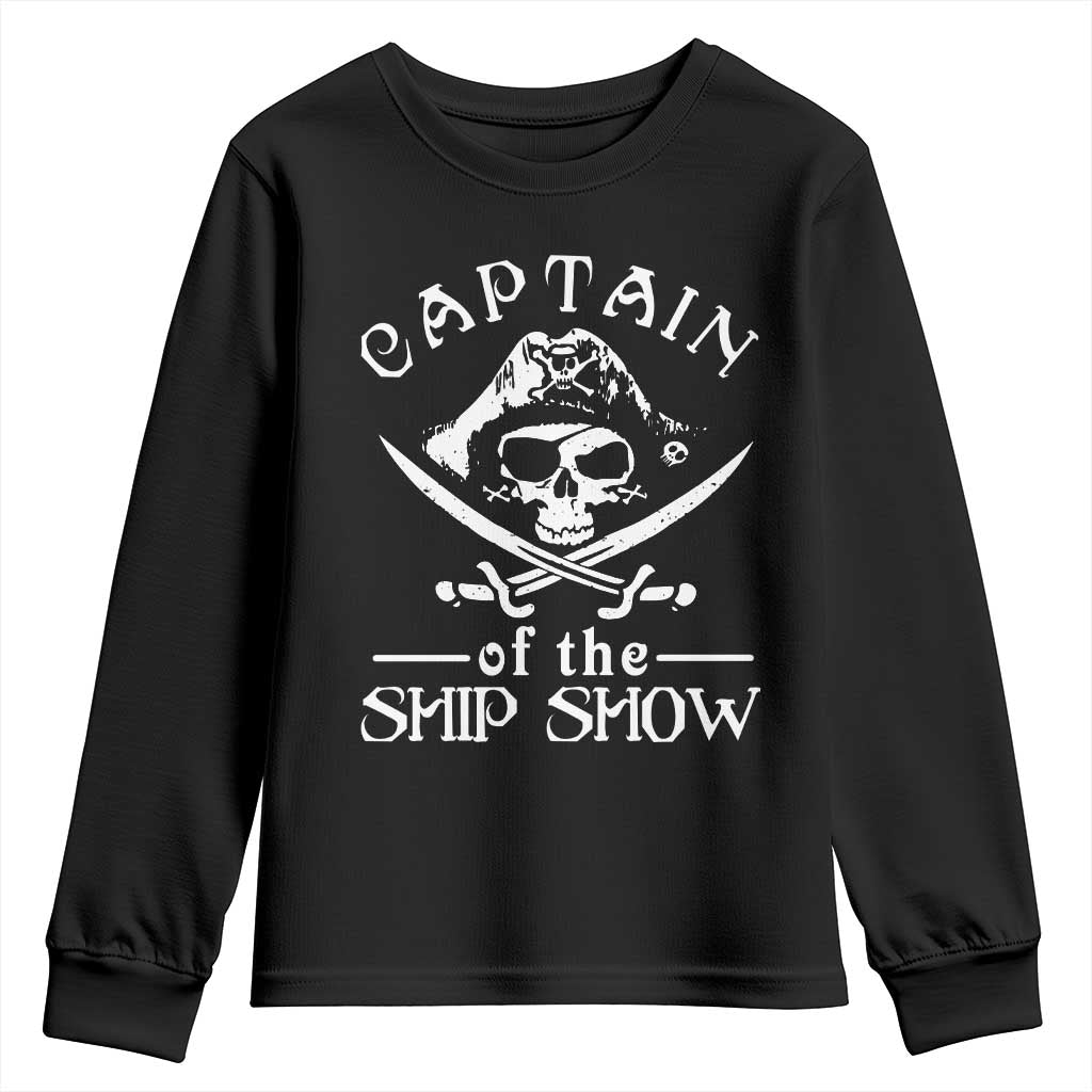 Funny Pirate Youth Sweatshirt Captain Ship Show Boater Boating Captain TS02 Black Print Your Wear