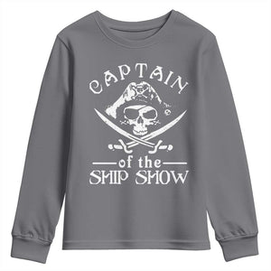 Funny Pirate Youth Sweatshirt Captain Ship Show Boater Boating Captain TS02 Charcoal Print Your Wear
