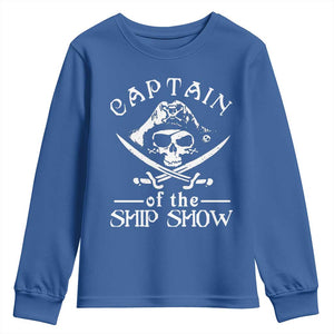 Funny Pirate Youth Sweatshirt Captain Ship Show Boater Boating Captain TS02 Royal Blue Print Your Wear