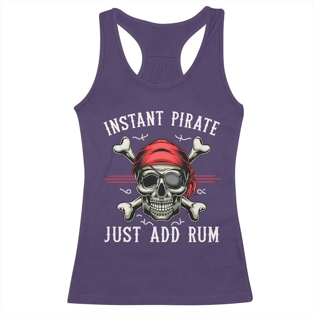 Funny Pirate Skull Racerback Tank Top Instant Pirate Just Add Rum Funny Jolly Roger Crossbones TS02 Purple Print Your Wear