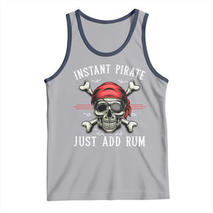 Funny Pirate Skull Tank Top Instant Pirate Just Add Rum Funny Jolly Roger Crossbones TS02 Athletic Heather Navy Print Your Wear