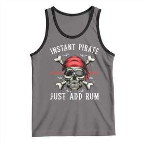 Funny Pirate Skull Tank Top Instant Pirate Just Add Rum Funny Jolly Roger Crossbones TS02 Deep Heather Black Print Your Wear