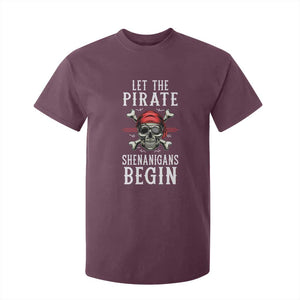 Let The Pirate Shenanigans Begin T Shirt For Kid Pirate Skull TS02 Maroon Print Your Wear