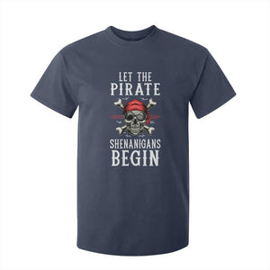 Let The Pirate Shenanigans Begin T Shirt For Kid Pirate Skull TS02 Navy Print Your Wear