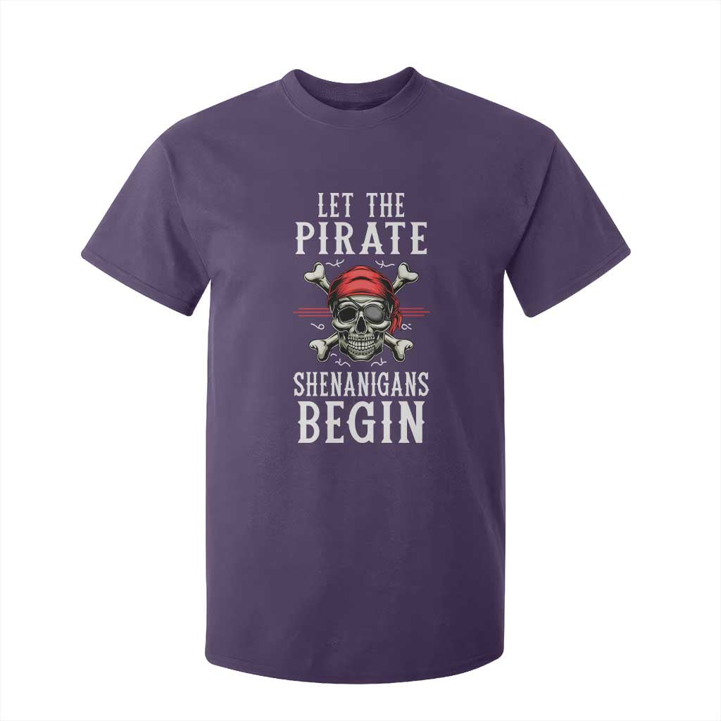 Let The Pirate Shenanigans Begin T Shirt For Kid Pirate Skull TS02 Purple Print Your Wear