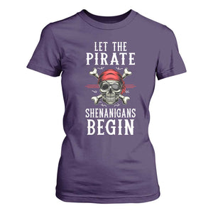 Let The Pirate Shenanigans Begin T Shirt For Women Pirate Skull TS02 Purple Print Your Wear