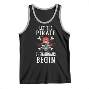 Let The Pirate Shenanigans Begin Tank Top Pirate Skull TS02 Black Athletic Heather Print Your Wear