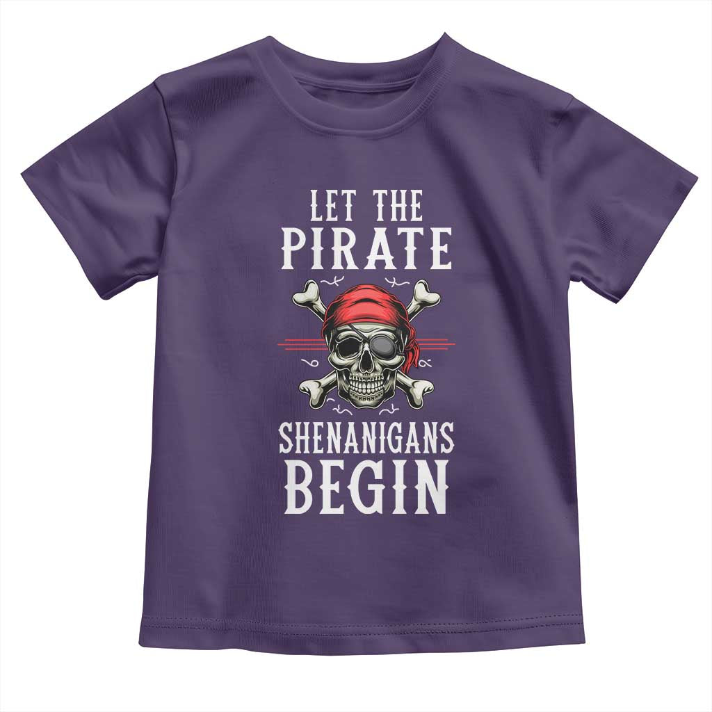 Let The Pirate Shenanigans Begin Toddler T Shirt Pirate Skull TS02 Purple Print Your Wear
