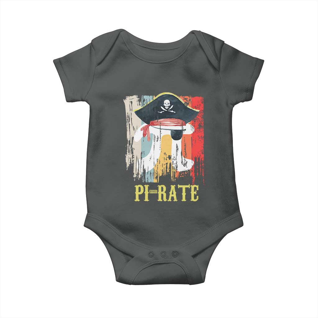 Funny Pi-rate Baby Onesie Pi Day Math Geek Pirate Lover TS02 Dark Heather Print Your Wear