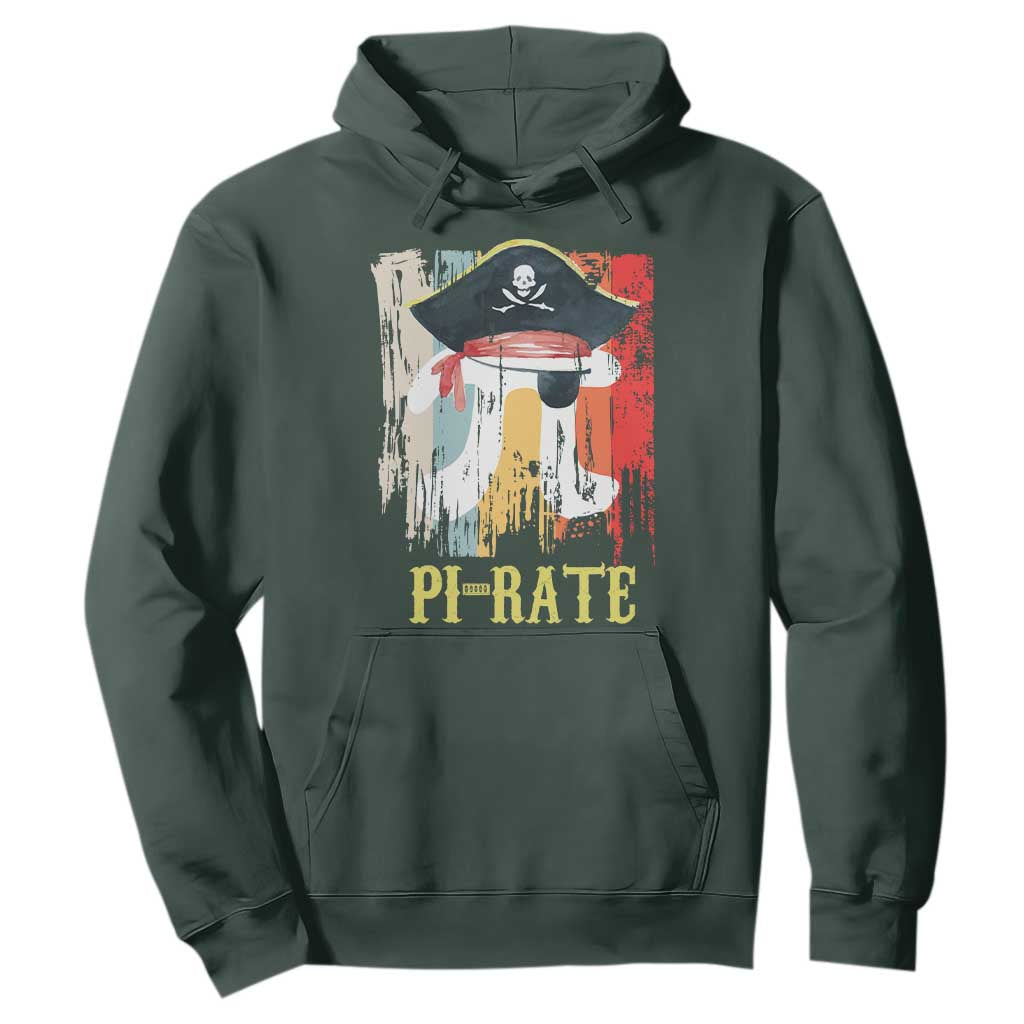Funny Pi-rate Hoodie Pi Day Math Geek Pirate Lover TS02 Dark Forest Green Print Your Wear