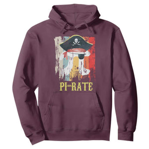 Funny Pi-rate Hoodie Pi Day Math Geek Pirate Lover TS02 Maroon Print Your Wear