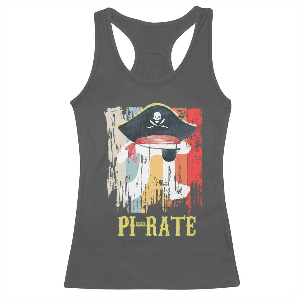 Funny Pi-rate Racerback Tank Top Pi Day Math Geek Pirate Lover TS02 Dark Heather Print Your Wear