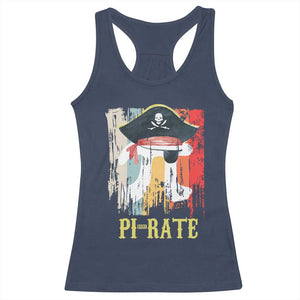 Funny Pi-rate Racerback Tank Top Pi Day Math Geek Pirate Lover TS02 Navy Print Your Wear