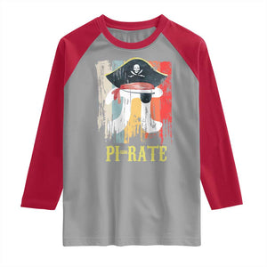 Funny Pi-rate Raglan Shirt Pi Day Math Geek Pirate Lover TS02 Sport Gray Red Print Your Wear
