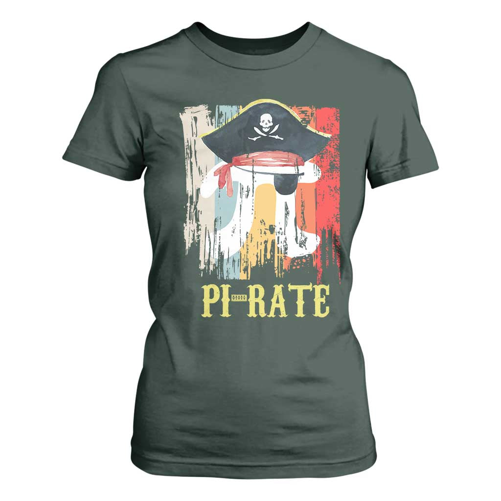Funny Pi-rate T Shirt For Women Pi Day Math Geek Pirate Lover TS02 Dark Forest Green Print Your Wear