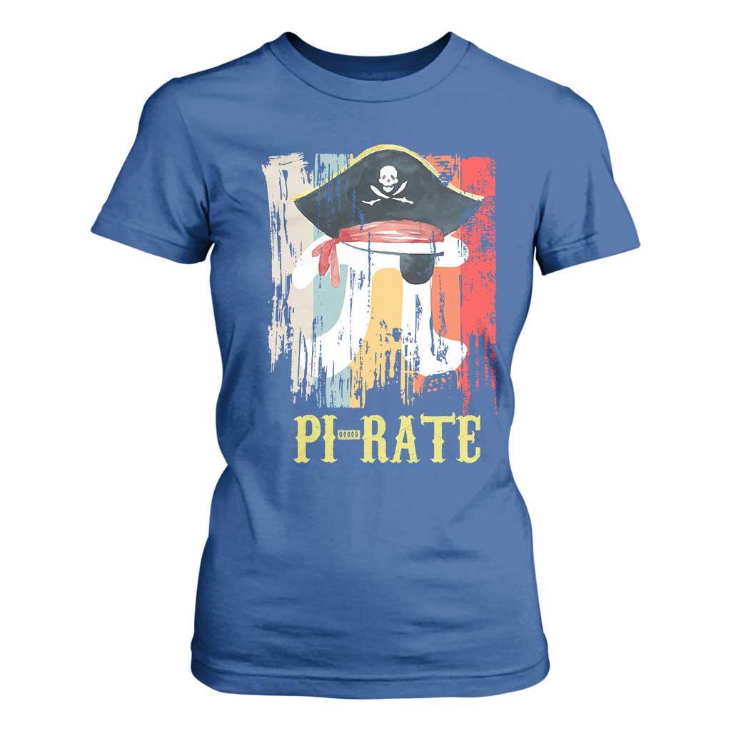 Funny Pi-rate T Shirt For Women Pi Day Math Geek Pirate Lover TS02 Royal Blue Print Your Wear