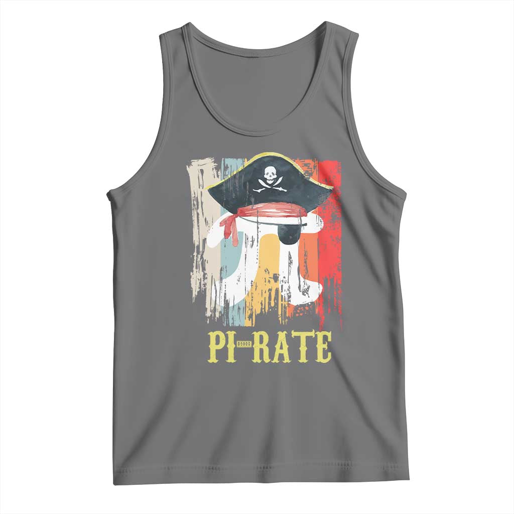 Funny Pi-rate Tank Top Pi Day Math Geek Pirate Lover TS02 Black Heather Print Your Wear