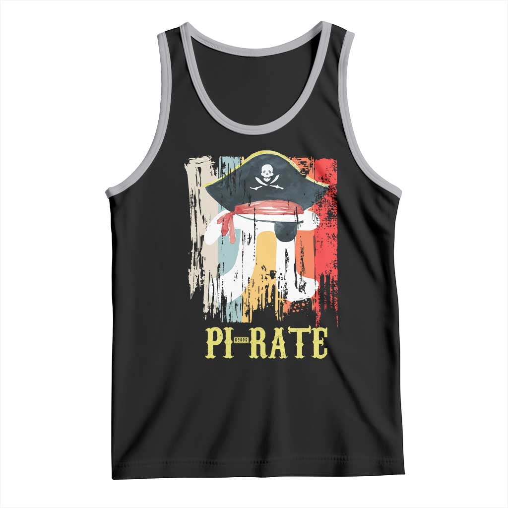 Funny Pi-rate Tank Top Pi Day Math Geek Pirate Lover TS02 Black Athletic Heather Print Your Wear